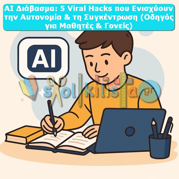 Μαθητής διαβάζει με βοήθεια AI