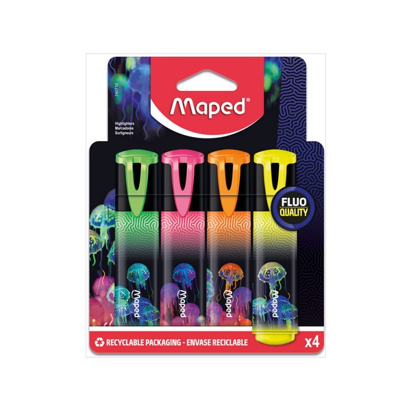 Maped Deep Sea Υπογραμμιστής σε Blister 4 Χρώματα (740710)