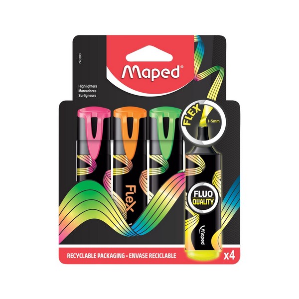 Maped Flex Υπογραμμιστής σε Blister 4 Χρώματα (740300)
