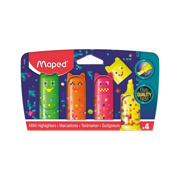 Maped Pocket Mini Pixel Υπογραμμιστής σε Blister 4 Χρώματα (743602)