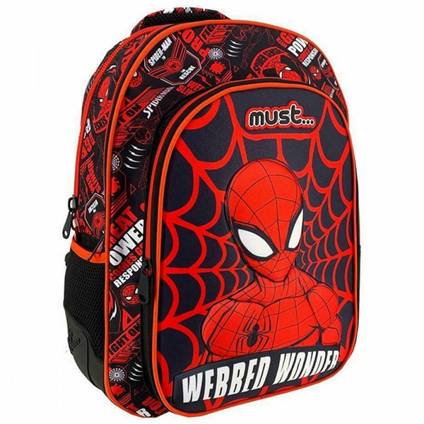 ΣΧΟΛΙΚΗ ΤΣΑΝΤΑ ΠΛΑΤΗΣ ΔΗΜΟΤΙΚΟΥ MUST SPIDERMAN WEBBED WONDER (500990)