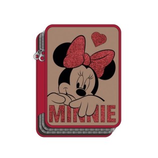 Σχολική Κασετίνα Δημοτικού Gim με Δύο Θήκες Γεμάτη Minnie (340-47100)