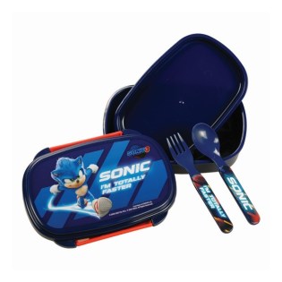 Δοχείο Φαγητού Sonic 3 the Hedgehog με Κουτάλι και Πιρούνι Gim (572-54276)