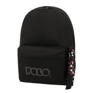 POLO Σχολική Τσάντα Σακίδιο Πλάτης με Μαντήλι Μαύρο