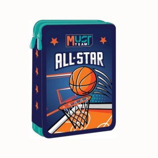 Basketball Κασετίνα Διπλή Γεμάτη Must (586335)