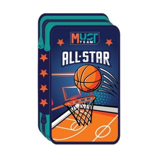 Basketball Κασετίνα Τριπλή Γεμάτη Must (586741)