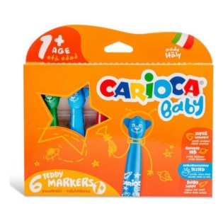 Carioca Baby Jumbo Teddy Μαρκαδόροι Ζωγραφικής Χονδροί Νηπίου 6 Χρώματα (Πλένομενοι) (42815)