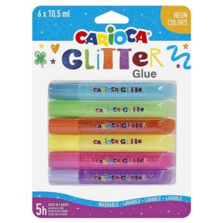Carioca Κόλλα με Glitter 10.5ml Neon Color 6τμχ (42111)
