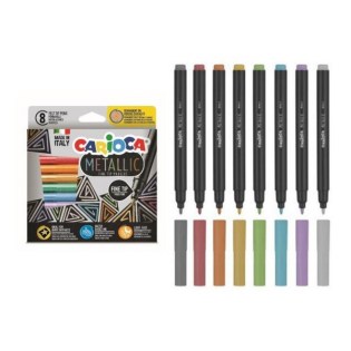 Carioca Metallic Μαρκαδόροι Ζωγραφικής 8 Χρώματα Fine Tip (Πλενόμενοι) (43162)