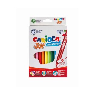 Carioca Super Joy Μαρκαδόροι Ζωγραφικής Λεπτή Μύτη 12 Χρώματα (Πλενόμενοι)