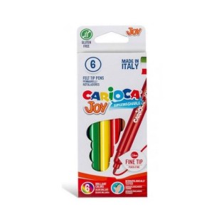 Carioca Super Joy Μαρκαδόροι Ζωγραφικής Λεπτή Μύτη 6 Χρώματα (Πλενόμενοι)