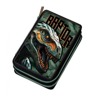 Dinosaur Raptor Κασετίνα Διπλή Γεμάτη Graffiti (241333)