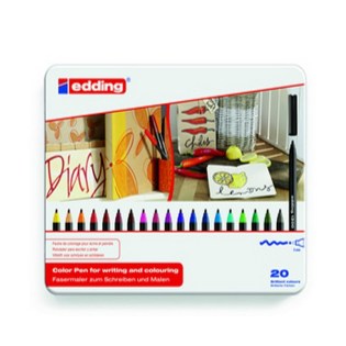 Edding 1300 Μαρκαδόρος ινών Ζωγραφικής σε Μεταλλική κασετίνα 20 Χρωμάτων (1300-20)