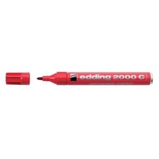 Edding 2000C Ανεξίτηλος Μαρκαδόρος Στρογγυλή Μύτη 1,5-3mm Κόκκινο (01.2000C/2)
