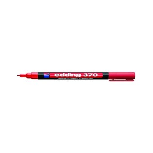 Edding 370 Ανεξίτηλος Μαρκαδόρος Στρογγυλή Μύτη 1mm Κόκκινο (370-002)