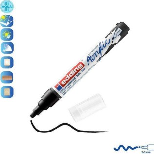 Edding 5100 Ακρυλικός Μαρκαδόρος 2-3mm Black (01.5100-901)