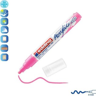 Edding 5100 Ακρυλικός Μαρκαδόρος 2-3mm Fluorescent Pink (01.5100-069)