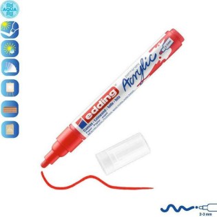 Edding 5100 Ακρυλικός Μαρκαδόρος 2-3mm Traffic Red (01.5100-902)