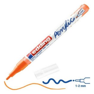 Edding 5300 Ακρυλικός Μαρκαδόρος 1-2mm Fluorescent Orange (01.5300-066)