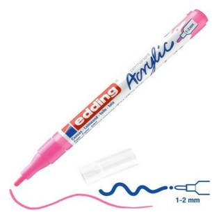 Edding 5300 Ακρυλικός Μαρκαδόρος 1-2mm Fluorescent Pink (01.5300-069)