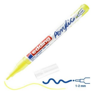Edding 5300 Ακρυλικός Μαρκαδόρος 1-2mm Fluorescent Yellow (01.5300-065)
