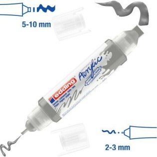 Edding 5400 Ακρυλικός Μαρκαδόρος 3D 2-3mm/5-10mm Silver (01.5400-923)