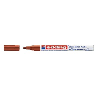 Edding 751 Ανεξίτηλος Μαρκαδόρος Στρογγυλή Μύτη 1-2mm Καφέ (01.751-007)