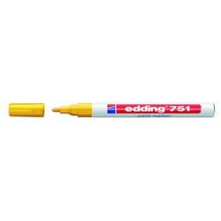 Edding 751 Ανεξίτηλος Μαρκαδόρος Στρογγυλή Μύτη 1-2mm Κίτρινο (01.751-005)