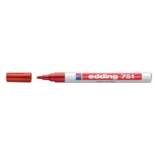 Edding 751 Ανεξίτηλος Μαρκαδόρος Στρογγυλή Μύτη 1-2mm Κόκκινο (01.751-002)