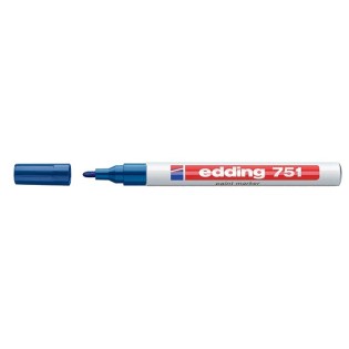 Edding 751 Ανεξίτηλος Μαρκαδόρος Στρογγυλή Μύτη 1-2mm Μπλε (01.751-003)