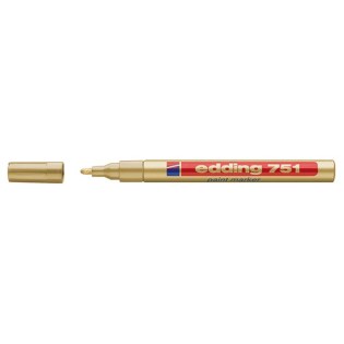 Edding 751 Ανεξίτηλος Μαρκαδόρος Στρογγυλή Μύτη 1-2mm Χρυσό (01.751-053)