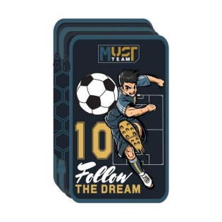 Football Κασετίνα Τριπλή Γεμάτη Must (586742)