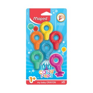 Κηρομπογιές Δακτύλων Maped Ηλικίας 1+ με 6 Χρώματα (863806)