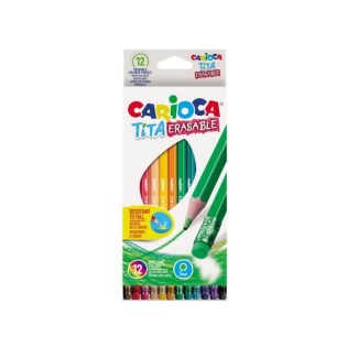 Ξυλομπογιές Carioca Tita 12 Xρωμάτων με Γόμα (42897)