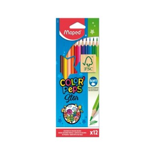 Ξυλομπογιές Maped Color Peps Star 12 Χρώματα (183212FC)