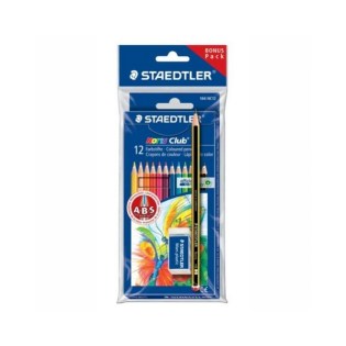 Ξυλομπογιές Staedtler 12 χρώματα με Δώρο Μολύβι και Γόμα (61SET6)
