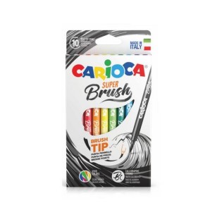 Μαρκαδόροι Ζωγραφικής Carioca Brush 10 Xρώματα (Πλενόμενοι)