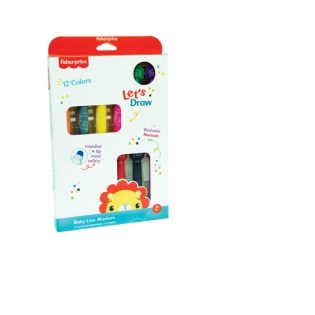 Μαρκαδόροι Lion Fisher Price Ηλικίας 2+ με 12 Χρώματα (321-00007)