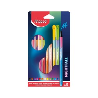 Μαρκαδόροι Maped Nightfall 0.8mm 12 Χρώματα (844400)