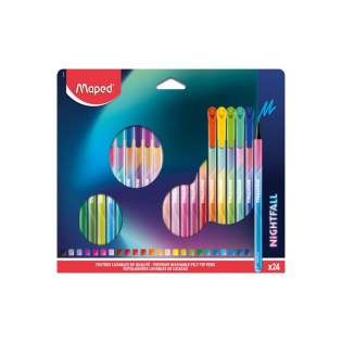 Μαρκαδόροι Maped Nightfall 0.8mm 24 Χρώματα (844402)