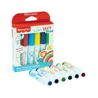 Μαρκαδόροι Round Tip Fisher Price Ηλικίας 2+ με 6 Χρώματα (321-00005)