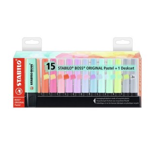 Μαρκαδόροι Υπογράμμισης Stabilo Boss Pastel 70/15 Deskset 15τμχ 3-5mm