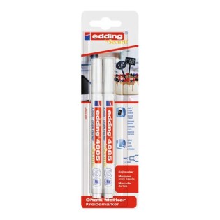 Μαρκαδόρος Κιμωλίας Edding 4085 Chalk Maker 1-2mm Blister 2pcs White (4085-2BL-White)