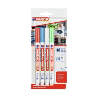 Μαρκαδόρος Κιμωλίας Edding 4085 Chalk Maker 1-2mm Blister 4pcs Basic Colors (4085-4BL-Basic)
