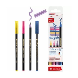 Μαρκαδόρος Πινέλο Edding 1340 Glitter Brushpen 4ps (1340-4BL-Glitter)