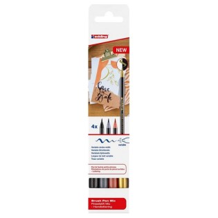 Μαρκαδόρος Πινέλο Edding 1340 Metallic Brushpen 4ps (1340-4BL-Metallic)