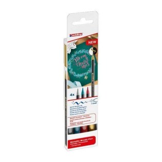Μαρκαδόρος Πινέλο Edding 1340 Metallic Brushpen 4ps (1340-4BL-Metallic)