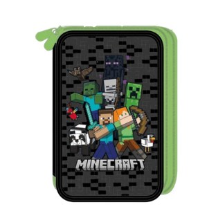 Minecraft Black Κασετίνα Διπλή Γεμάτη Graffiti (248332)
