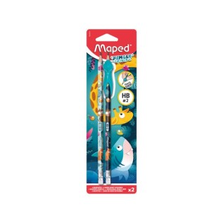 Μολύβια Jungle Fever Maped HB με Γόμα και Οδηγό Εργονομίας σε Blister 2τεμ (851819)