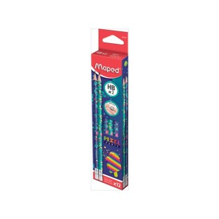Μολύβια Maped Pixel HB με Γόμα κουτί 12 τεμ (851817)